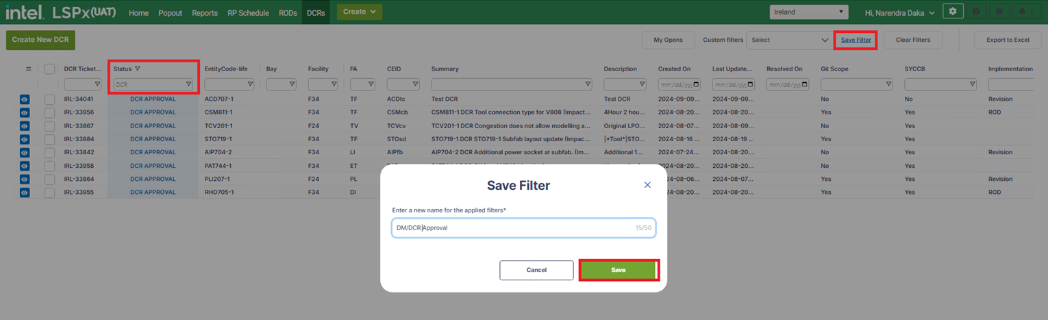 Save Filters