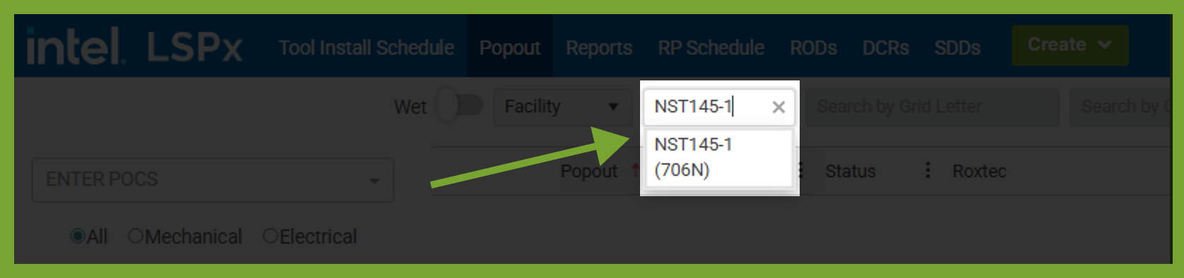 Select Tool Dropdown